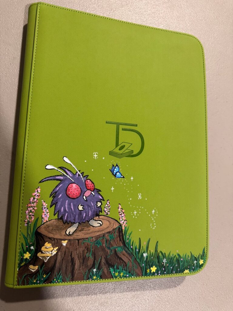 just finished painting my venonat binder! here’s my venonat collection so far :)