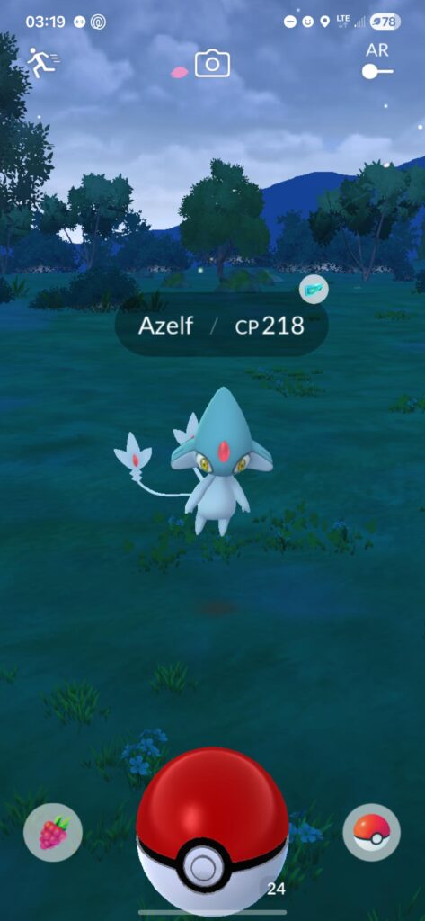 Caught an Azelf on a rainy lure!
