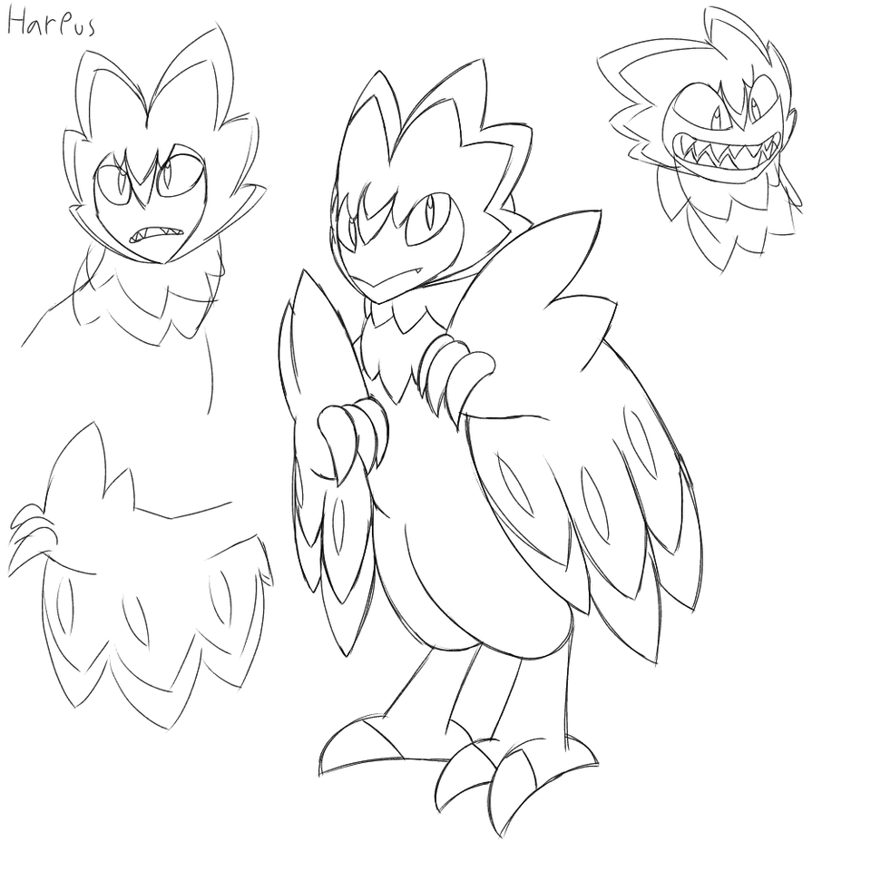 Working on a Harpy fakemon.