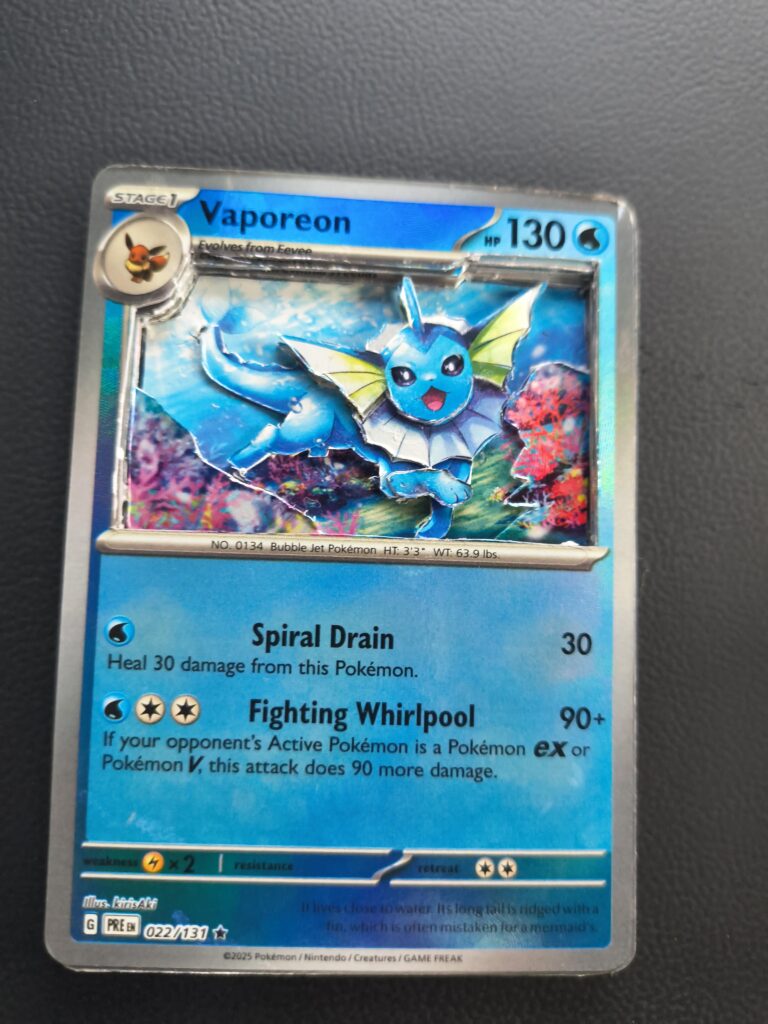 My boyfriend made me a 3D Vaporeon card🥺