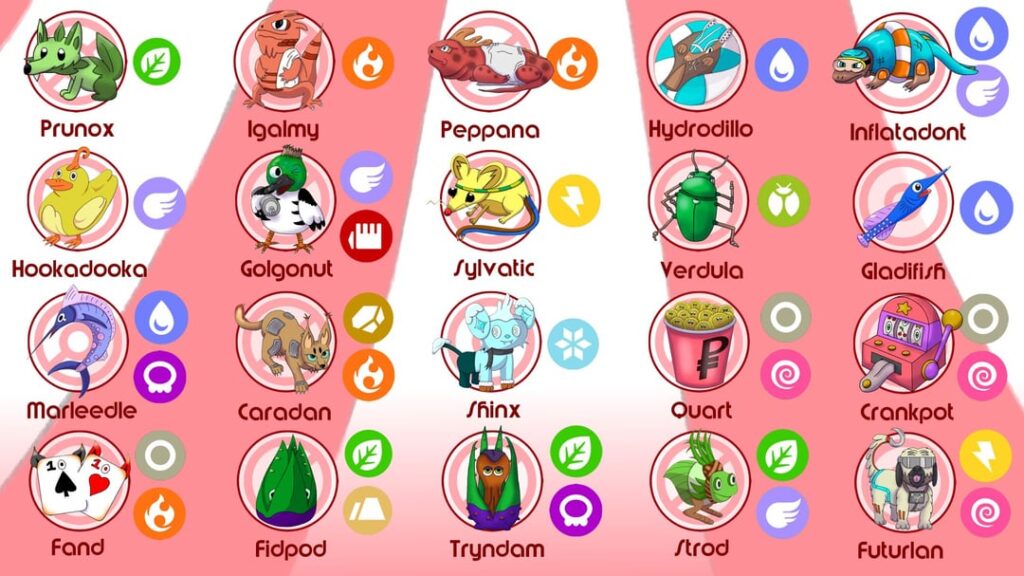 Some of my Travelling Circus Region Dex ("The Fleaing Circus")