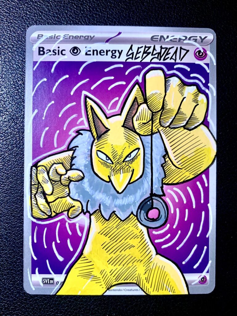 A few drawings I did on Pokemon cards recently