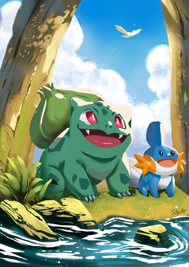 Looks like Bulbasaur and Mudkip finally found their little slice of paradise… and honestly, they’re not sharing!