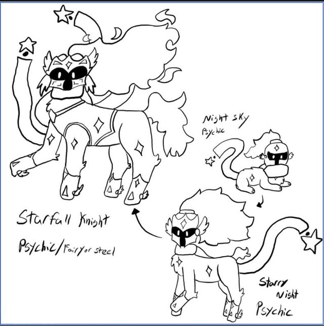 My fakemon coloured + a fake Pokemon card I made for my brother