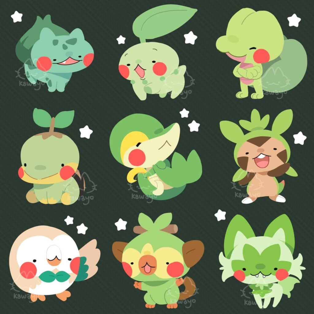 [OC] i've drawn all the grass starters too