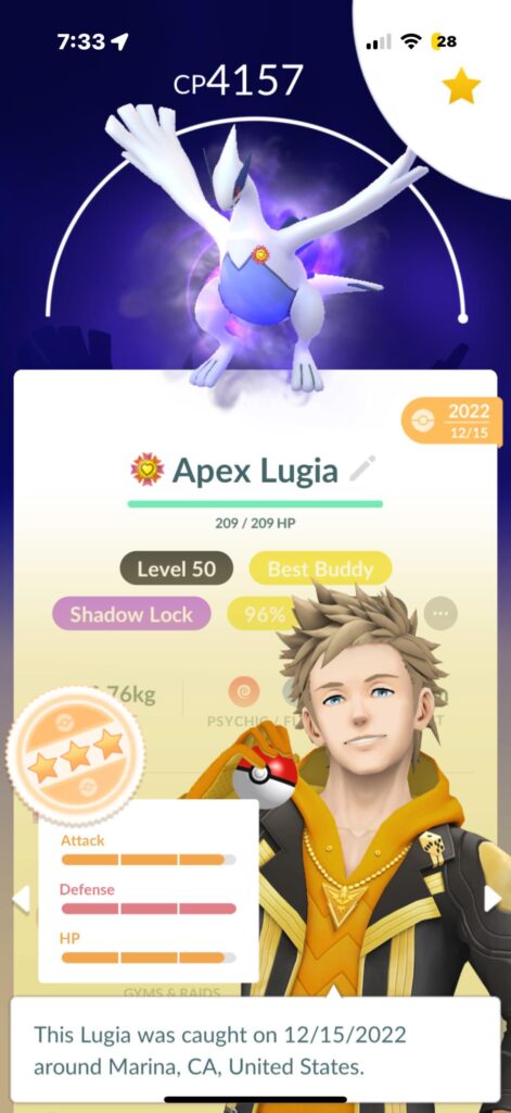 Rarest in my Collection by far, 96% Apex Lugia