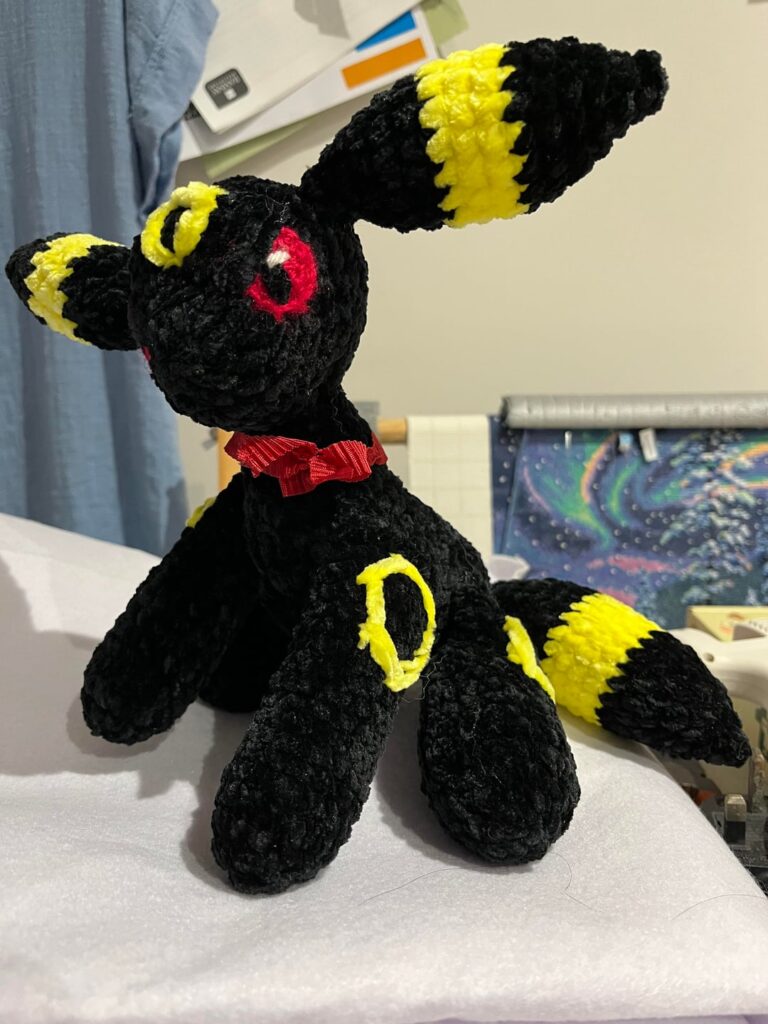 I crocheted an Umbreon and an Espeon! I plan to crochet Sylveon next! :DD