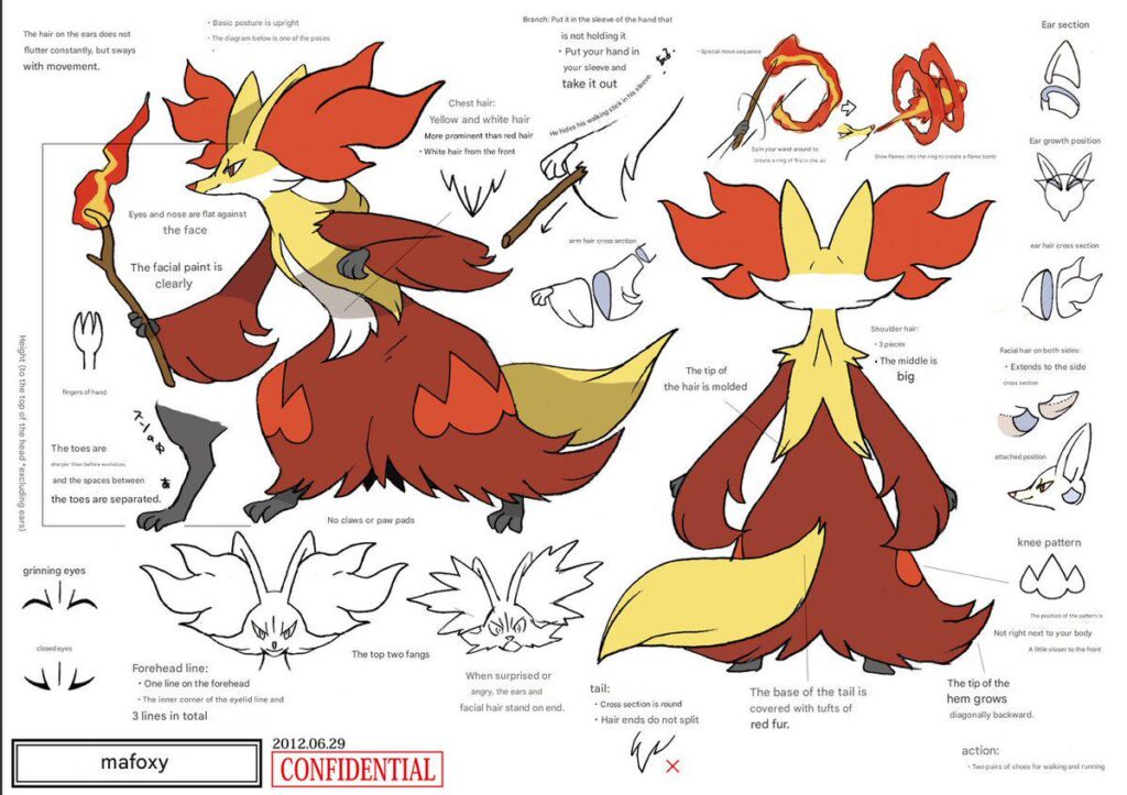 Official Delphox sketch from 2012