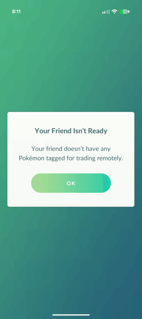 Friend isn't ready...