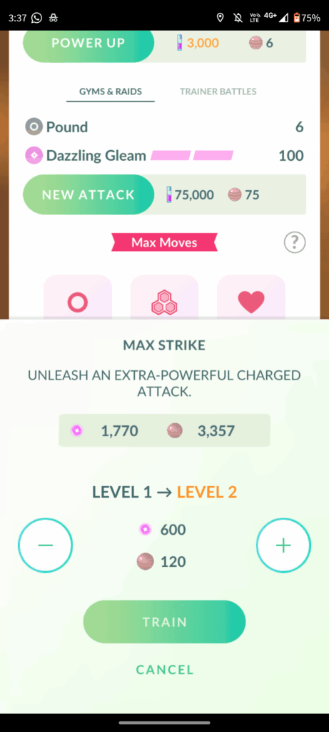 The Max Move upgrade screen is all caps?
