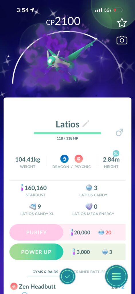 My first Latios, my first Shadow Legendary 😭