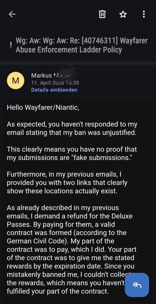 Got banned for correct submitted nominations