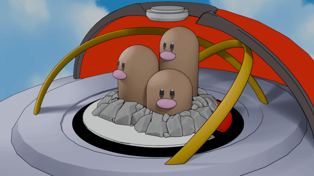 I made a Dugtrio in Blender today!