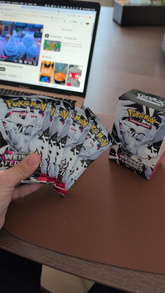 Randomly bought packs after +20 years. Second booster was a godpack. Spent 600€ since last year and I am happy to collect again 💫
