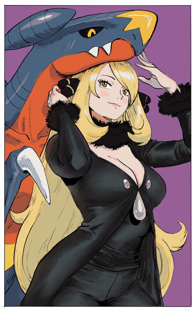 Cynthia and her garchomp [OC]