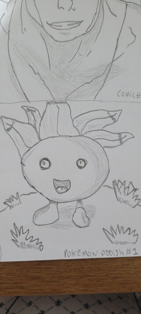 I'm learning draw and now I have an scary Oddish on my table.