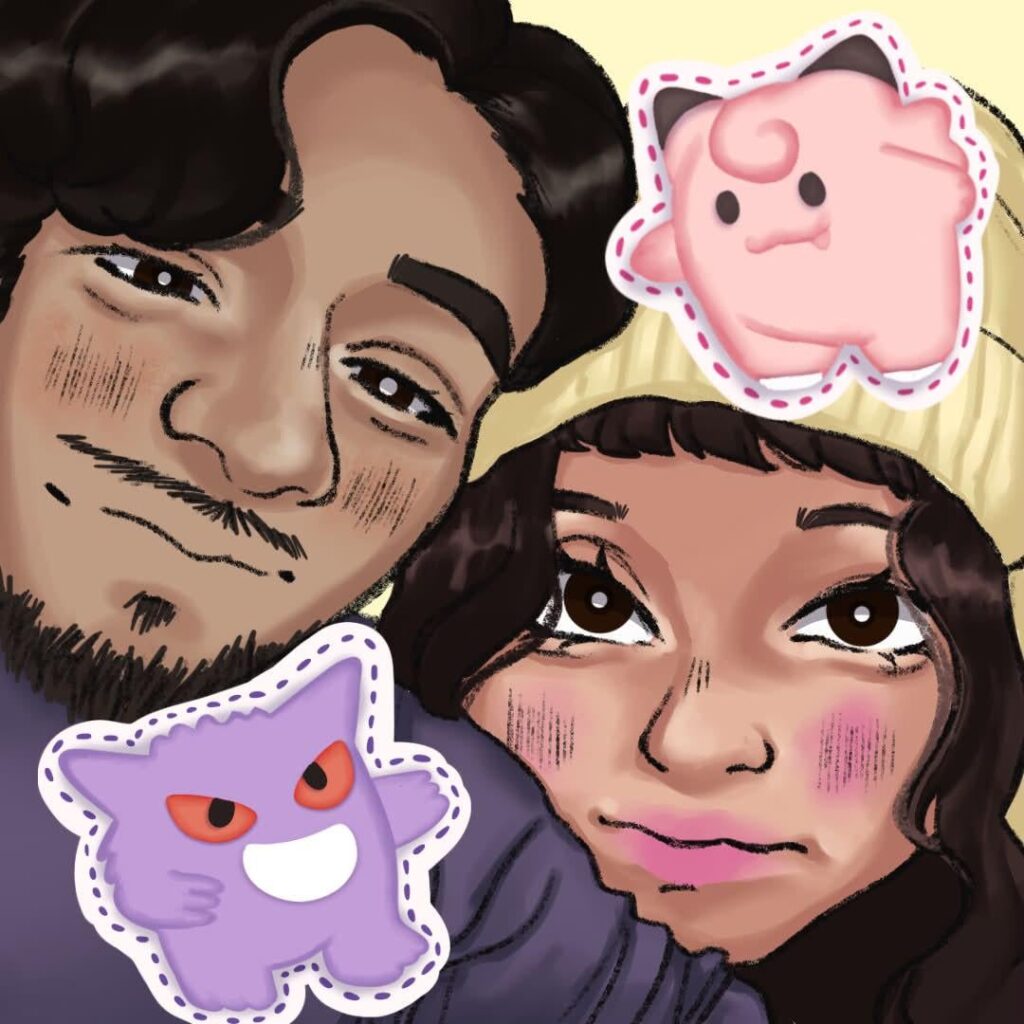 I made a pokemon themed icon of my bf and i 🥰