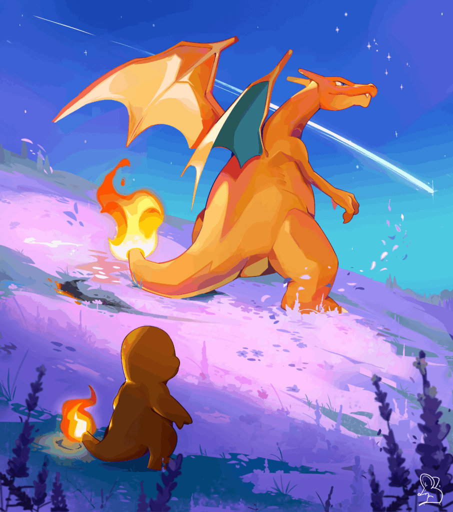 Shooting star // An illustration I made for a friend’s birthday. Art by me