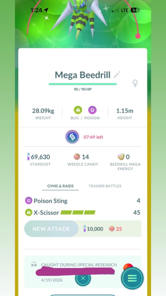 I got a shiny Beedrill from the mega evolution tutorial
