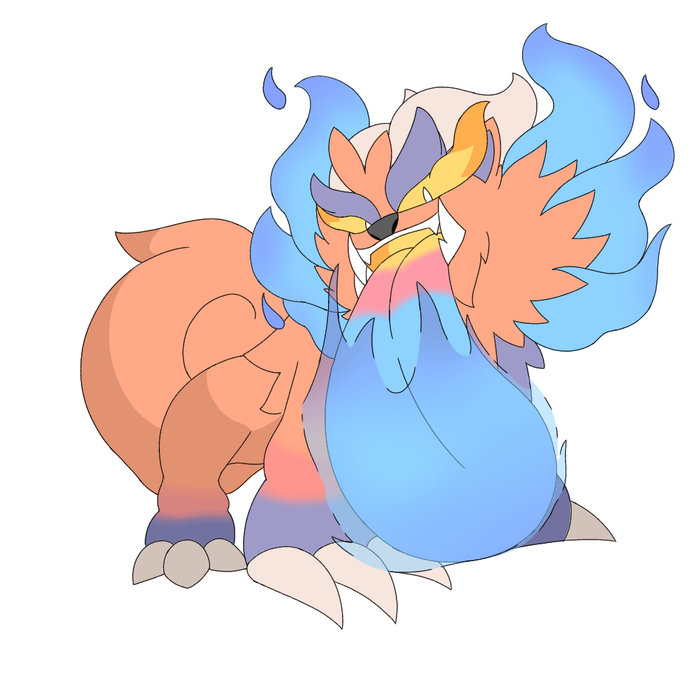 Colored sketch of Chowferno, my Pombon final evo.