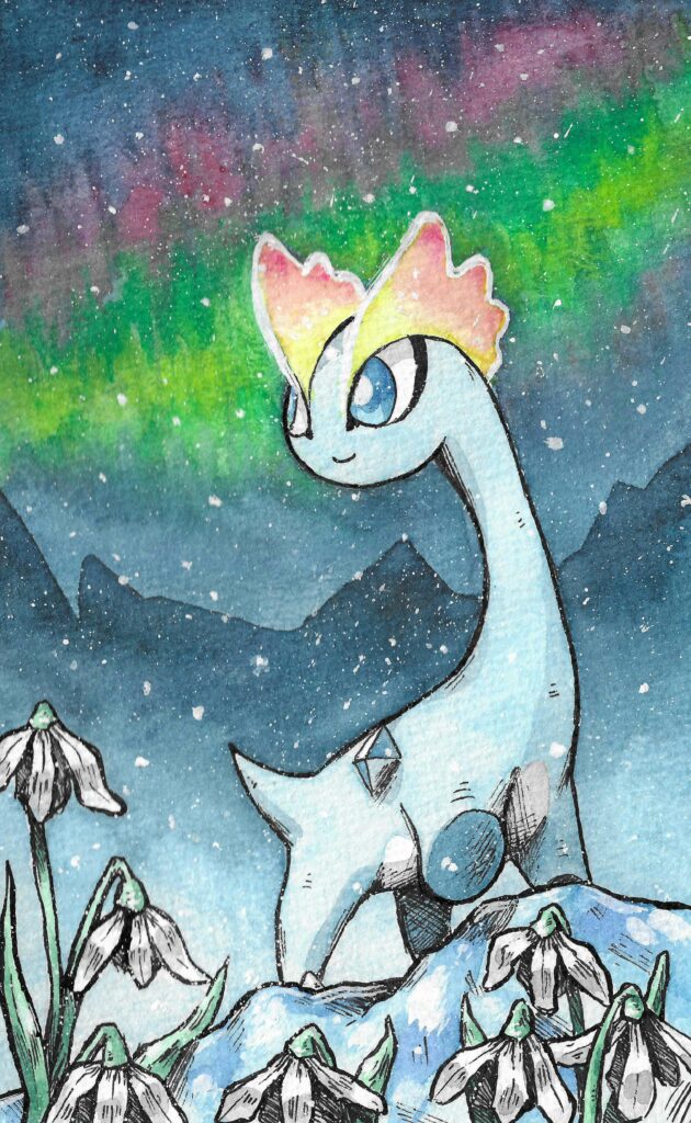 Amaura wallpaper illustrated by me (OC)