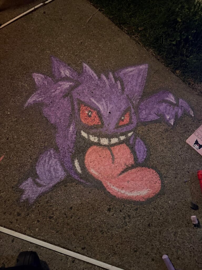 I drew some chalk art but…