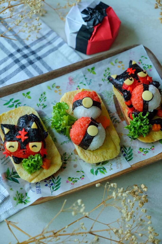 [OC] Litten Upside down Egg and Spam Musubi😽