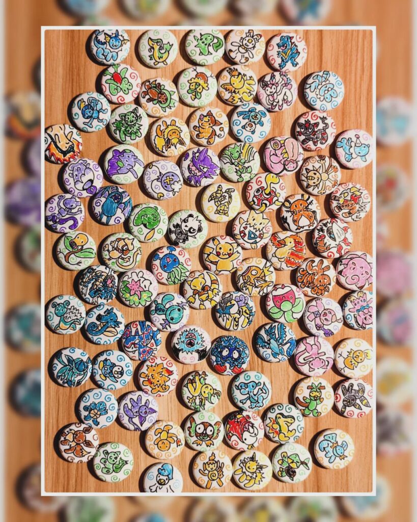 I made a pile of Pokemon doodle buttons