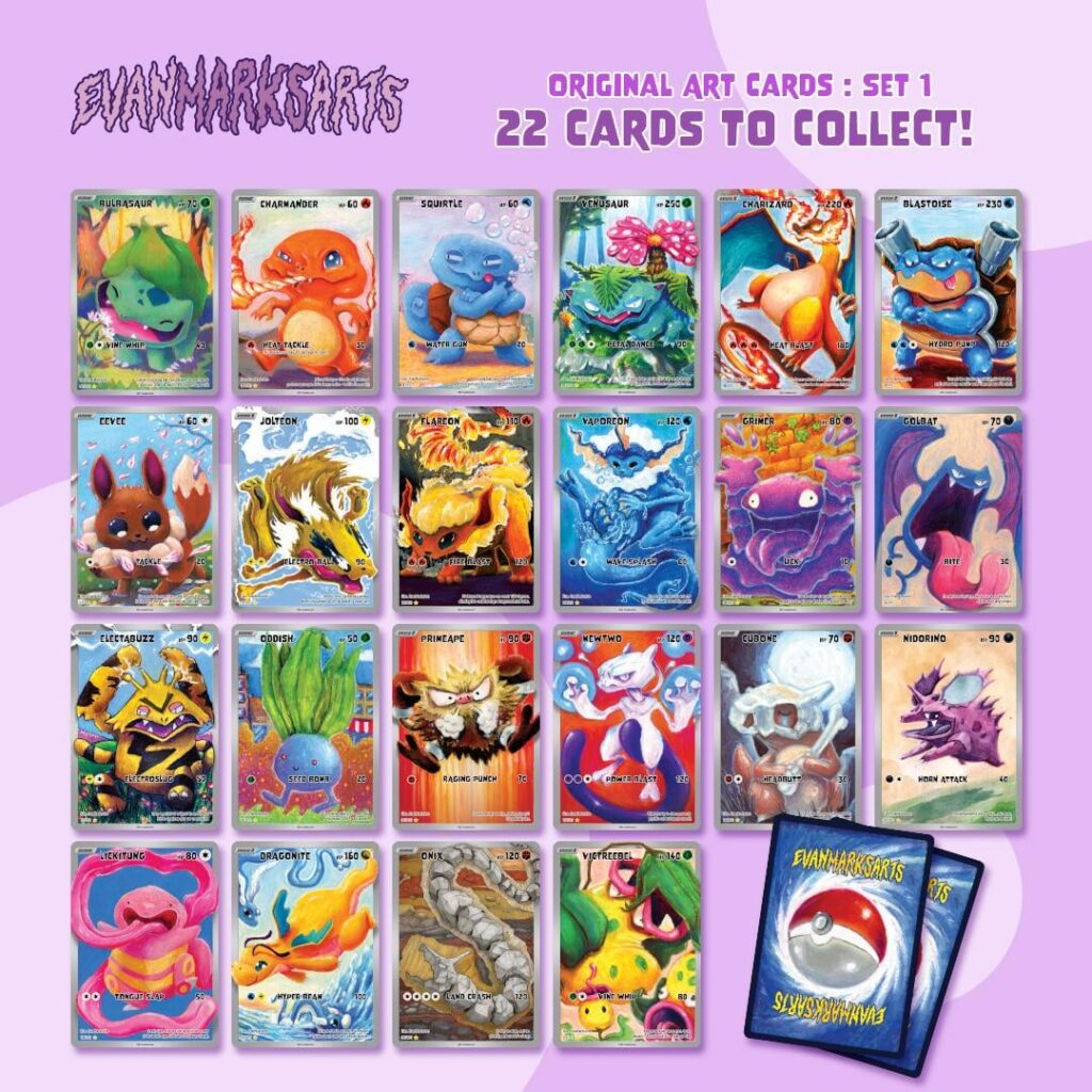 (OC) I turned my Pokemon artwork into a set of full art cards!