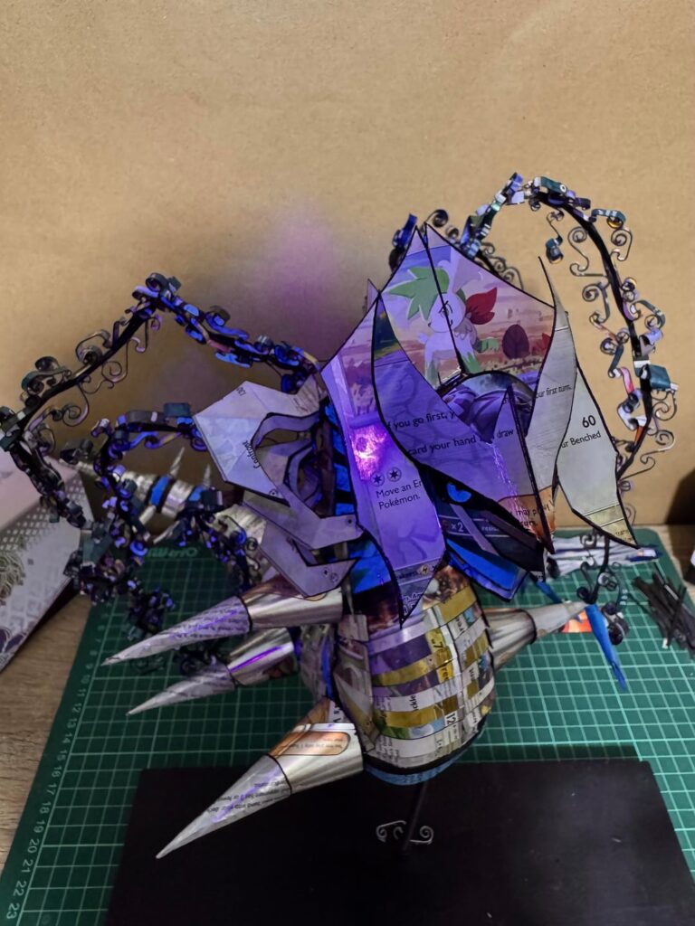 Shiny Giratina ~ Card Sculpture made out of TCG [OC]