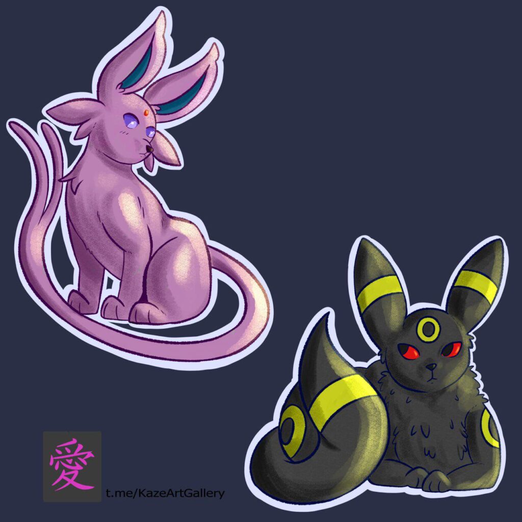 Today I drew Espeon and Umbreon uwu I like how they turned out, I hope you like them too :D I love Eevee's evolutions uwu