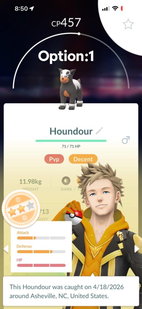 Which Houndour would be better to evolve for Great League PVP?