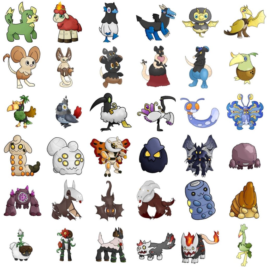 Minha pokedex/bestiário atualmente