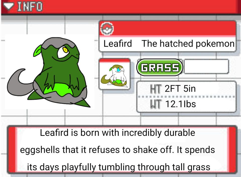 I'm creating a new fakemon region and I wanted to show you some of the designs