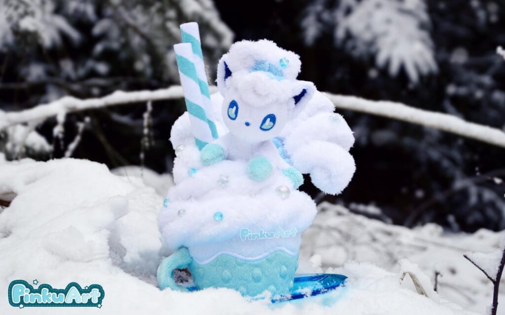 [OC] I turned Alolan Vulpix into a plush dessert.