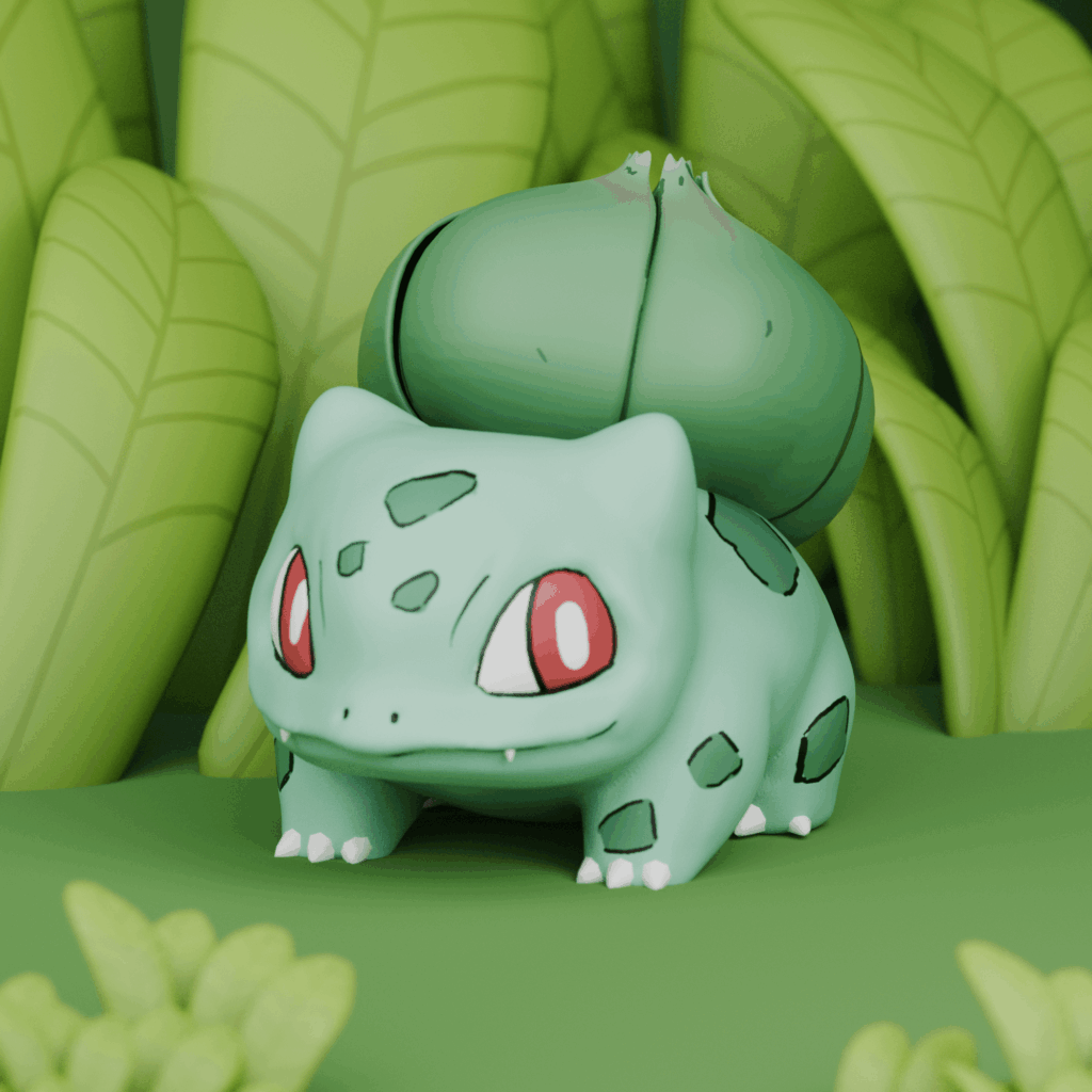 Made fanart of bulbasaur using blender !