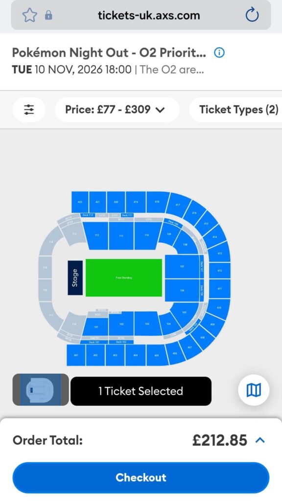 Pokemon Night Out O2 Priority Prices