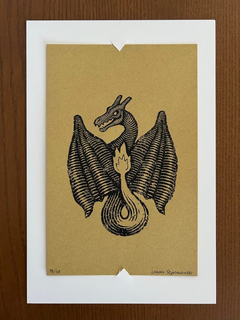 [OC] Handmade print of my favorite pocket monster.