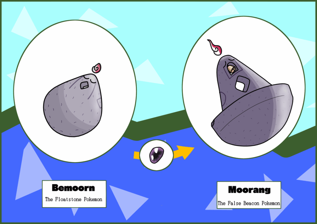 Rocks that float! Kadia Dex #051 Bemoorn and #052 Moorang