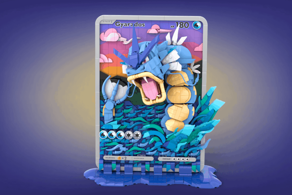 LEGO Gyarados submission for the LEGO IDEAS Pokémon TCG challenge