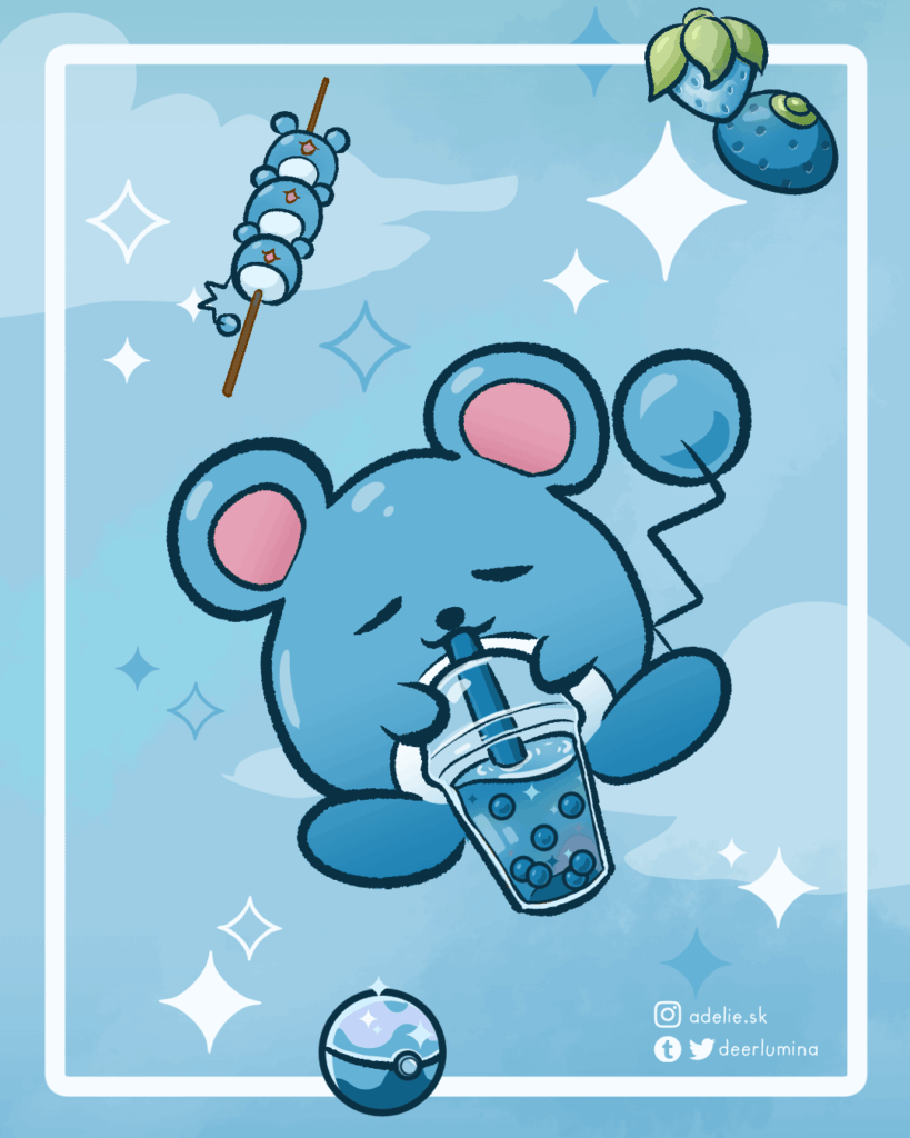 Blue Pokemon & Boba Tea