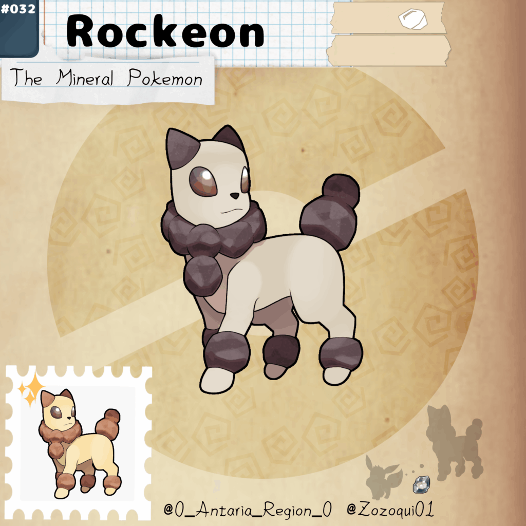 Wait, if you give a Steel Rock to a Eevee it turns into Steeleon... but what if you give Eevee a Mineral Rock? Meet: Rockeon, a Rock-Type Eeveelution