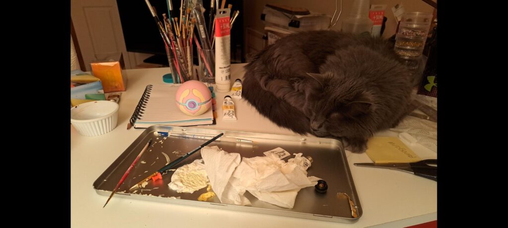 Painted a Heal Ball with my grandma's cat