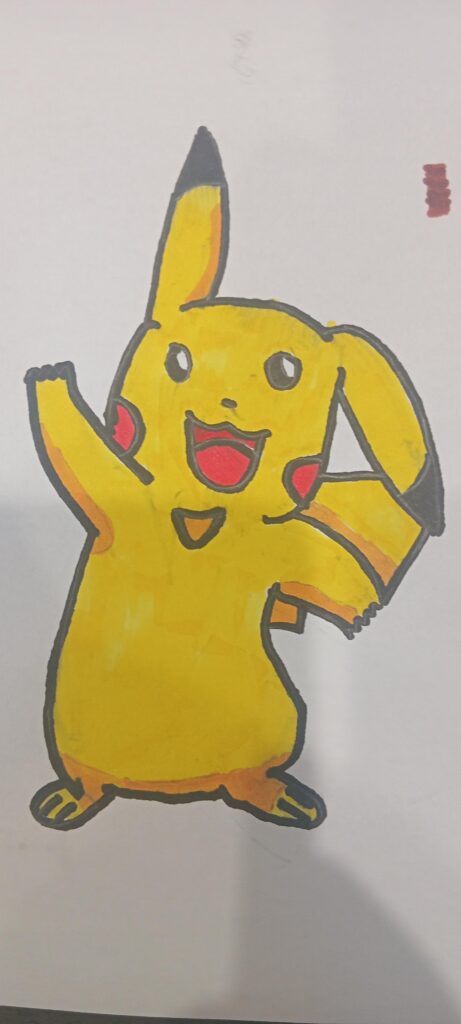 Pikachu drawn by my younger brother