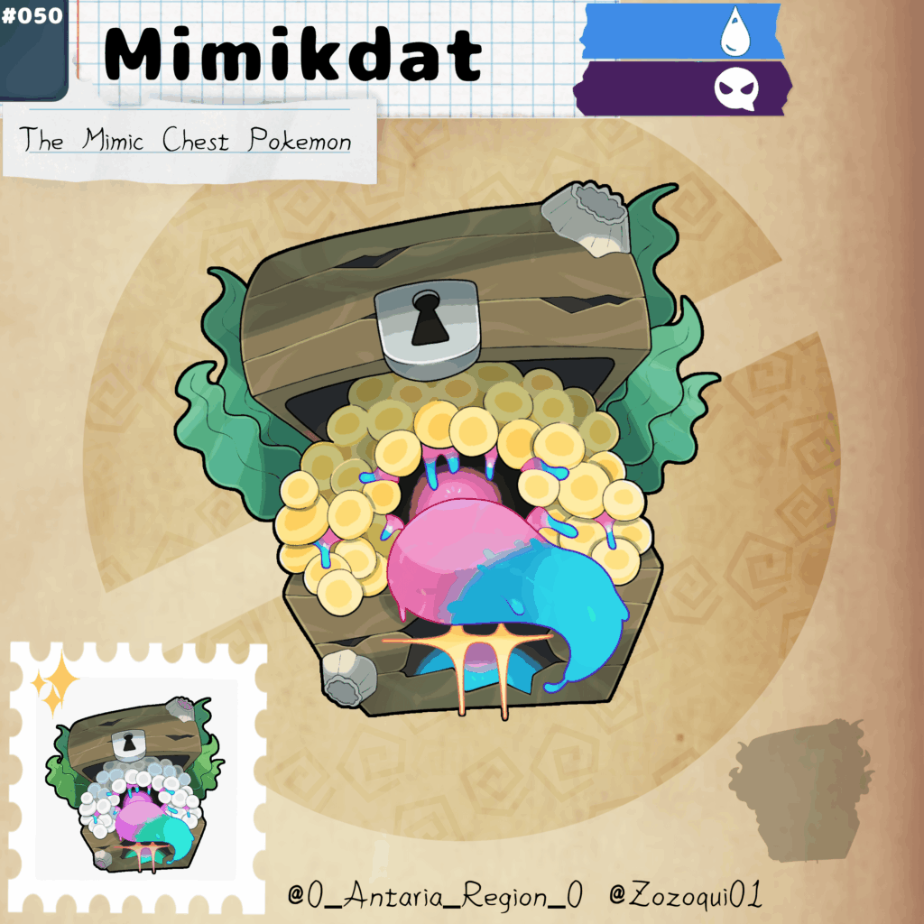 Finally we catched up the Instagram account uploads of the national dex! Now this is the last normal entry i've done, Mimikdat! Idk if it can be considered a convergent of Mimikyu but you get the idea i guess