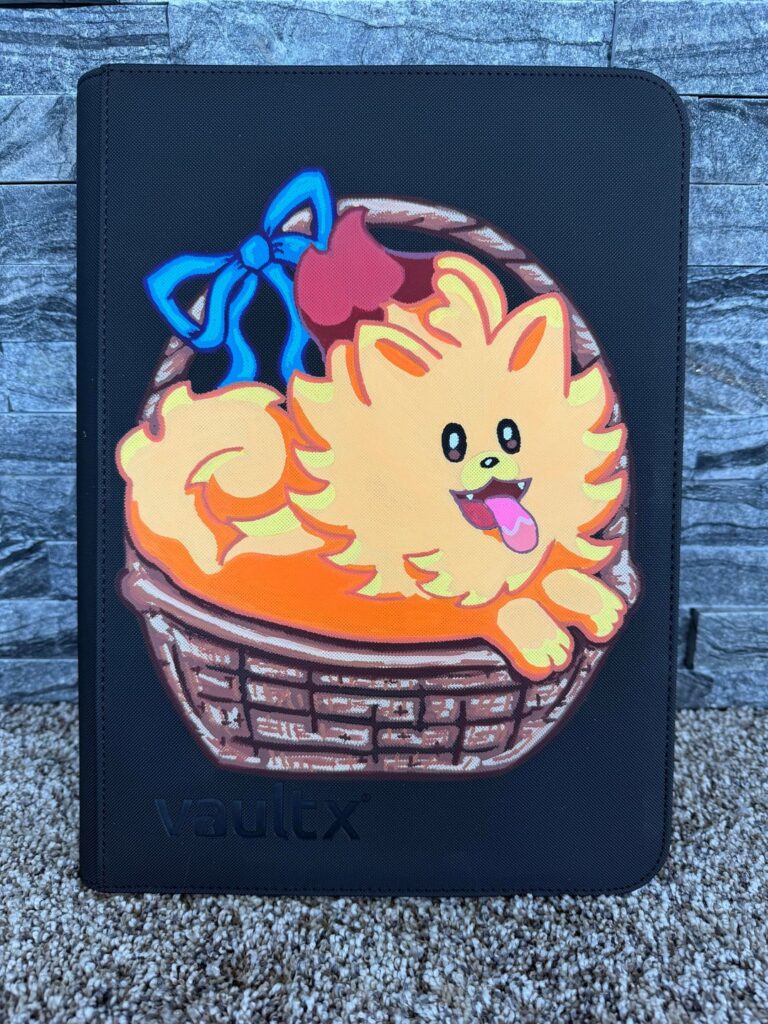 OC I painted Pombon in a basket!