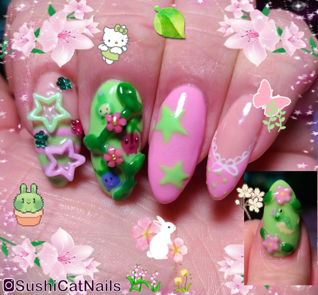 My spring pokemon nails I did on myself