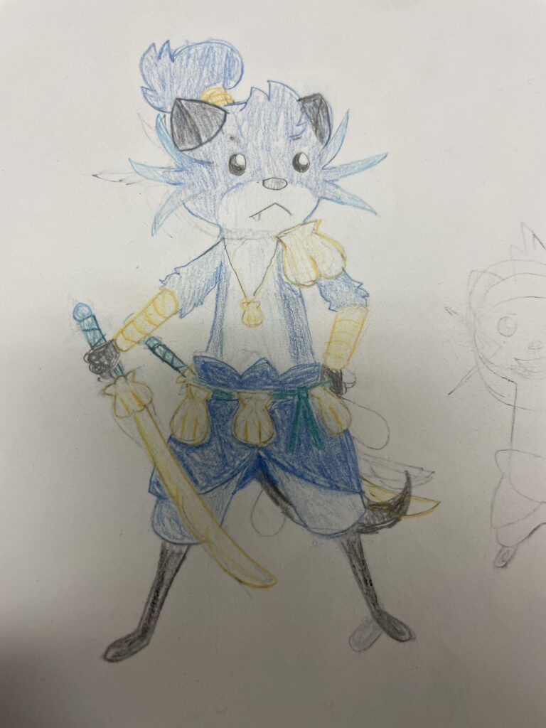 Was bored and also a D1 samurott design hater, decided to make my samurott redesign completley based on dewott. what do yall think? (sorry for the shit quality ill do a digital version soon)