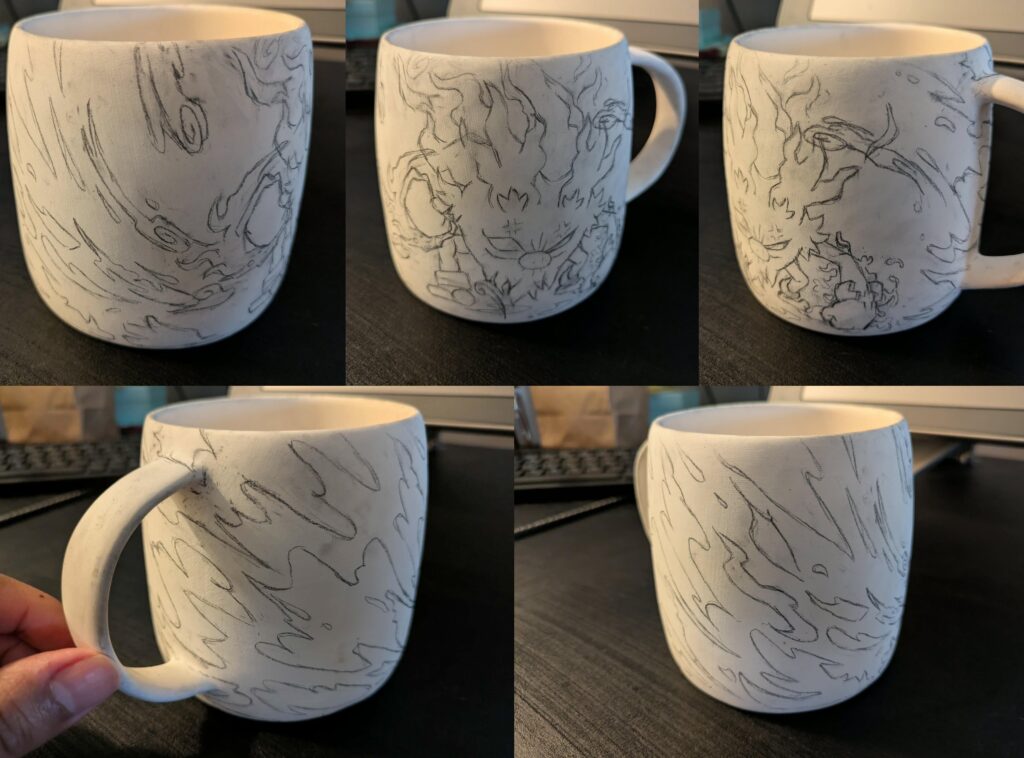 Painting an Annihilape mug for a friend of mine. WIP