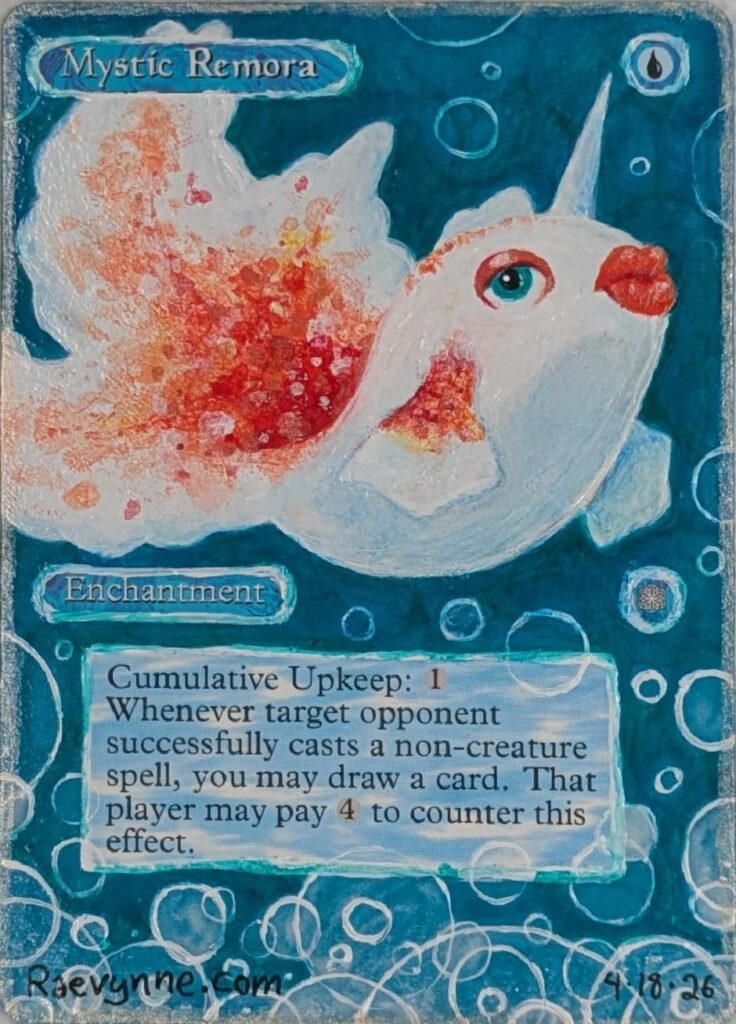 I altered a Magic: The Gathering card to represent Goldeen